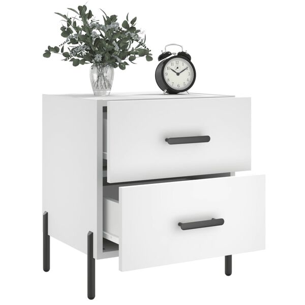 vidaXL Bedside Cabinets 2 pcs White 40x35x47.5 cm Engineered Wood