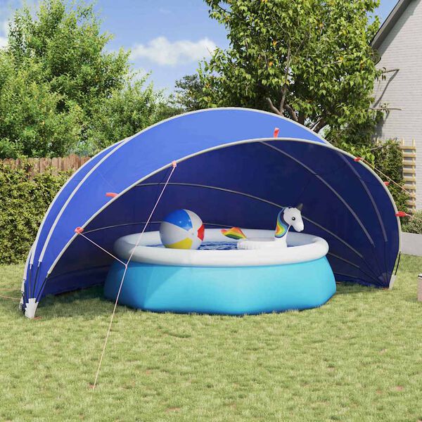vidaXL Pool Dome Folding Manual Blue 592 x 590 x 275 cm