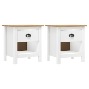 vidaXL Bedside Cabinets 2 pcs Hill 46x35x49.5 cm Solid Pine Wood