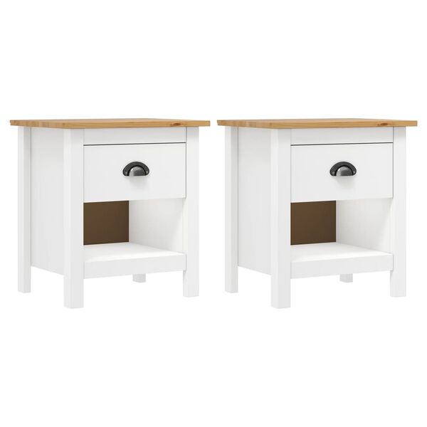 vidaXL Bedside Cabinets 2 pcs Hill 46x35x49.5 cm Solid Pine Wood