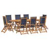 vidaXL 9 Piece Garden Dining Set Solid Wood Acacia and Textilene