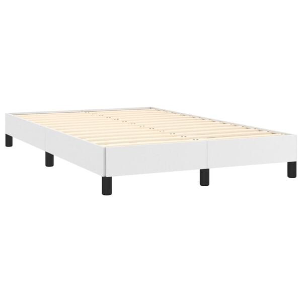 vidaXL Bed Frame without Mattress White 120x190 cm Small Double Faux Leather