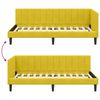 vidaXL Corner Bed Frame with Headboard Yellow 90 cm x 190 cm Velvet