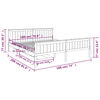 vidaXL Bed Frame without Mattress Dark Grey Solid Wood Pine 180x200 cm Super King (322207+321990)