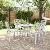 vidaXL 5 Piece Garden Dining Set White Cast Aluminium