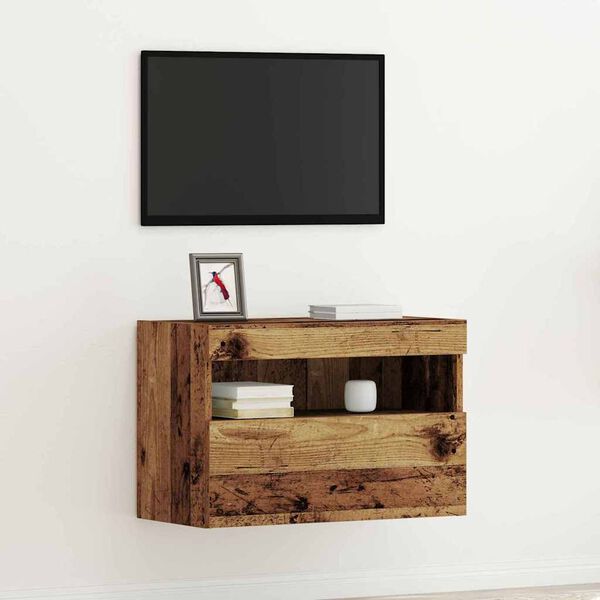 vidaXL TV Wall Cabinet Old wood 60 x 30 x 40 cm Engineered Wood