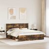 vidaXL Bed Frame Smoked Oak 180 x 200 cm Solid Pine Wood