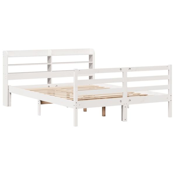 vidaXL Bed Frame with Headboard without Mattress White 120x190 cm Small Double