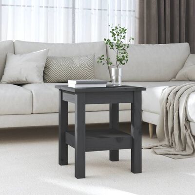 vidaXL Coffee Table Grey 35x35x40 cm Solid Wood Pine