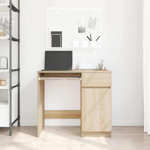 vidaXL Desk Sonoma Oak 86x49x76 cm Engineered Wood
