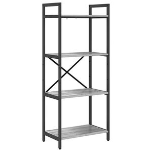 vidaXL Bookshelf 4-Tier 56 x 34 x 133.5 cm Engineered Wood Grey Sonoma