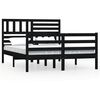 vidaXL Bed Frame without Mattress Black 135x190 cm Double Double Solid Wood