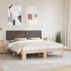 vidaXL Bed Frame with Upholstered Headboard Taupe 180 x 200 cm