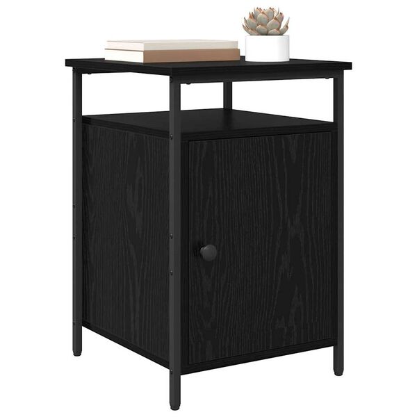vidaXL Bedside Cabinet 2 pcs Black Oak 40 x 42 x 60cm Engineered Wood
