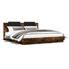 vidaXL Bed Frame with LED without Mattress Smoked Oak 180x200 cm Super King