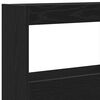 vidaXL Headboard Cabinet with LED Black Oak 140x17x102 cm