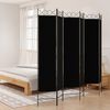vidaXL 6-Panel Room Divider Black 240x200 cm Fabric