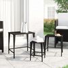 vidaXL Nesting Tables 3 pcs Black Poly Rattan