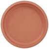 vidaXL Round Flower Tray 6 pcs Brick Red &Oslash; 14 x 2 cm Plastic