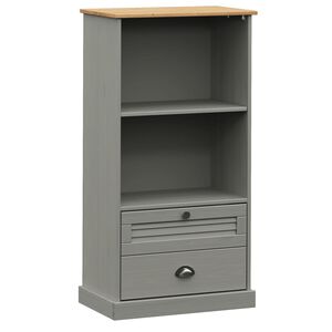 vidaXL Bookcase "VIGO" Grey 60x35x114,5 cm Solid Wood Pine