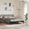 vidaXL Metal Bed Frame without Mattress with Headboard Black 140x200cm