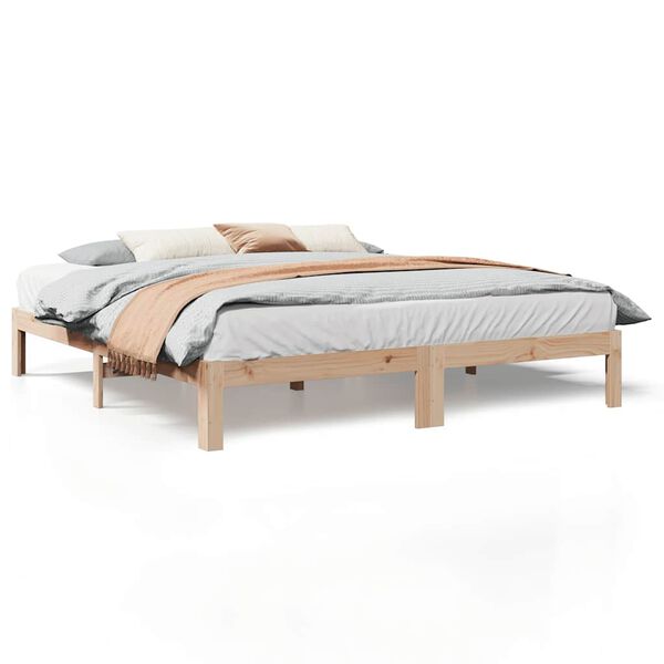 vidaXL Bed Frame without Mattress 180x200 cm Super King Solid Wood Pine