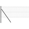 vidaXL Fence with Post Grey 0.8 x 25 m Steel