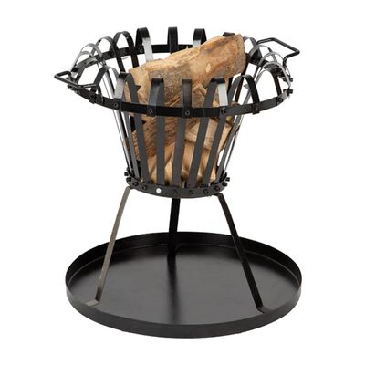 Practo Garden Fire Pit with BBQ Grill Black