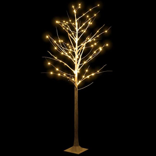 vidaXL LED White Birch Tree Warm White 128 LEDs 220 cm