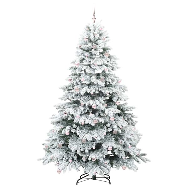 vidaXL Artificial Christmas Tree with 300 LEDs White 240 cm PE and PVC