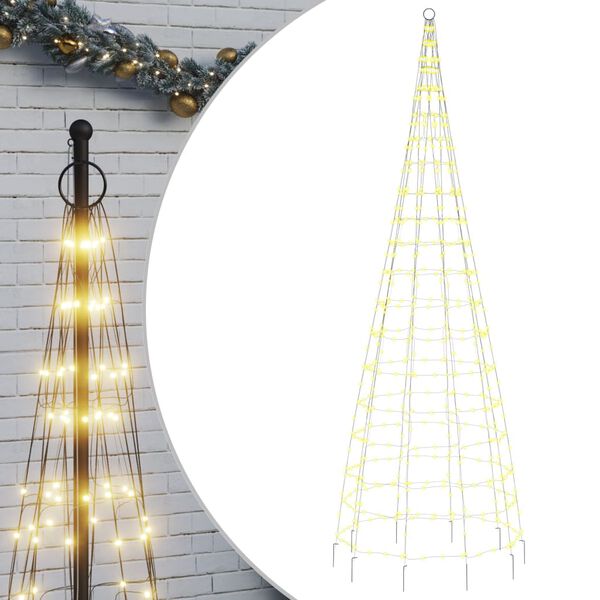 vidaXL LED Christmas Tree on Flagpole 550 LEDs Warm White 300 cm