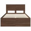 vidaXL Bed Frame with Headboard Brown Oak 120 x 200 cm Solid Pine Wood