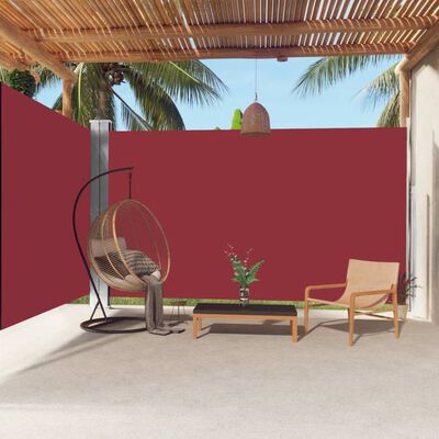vidaXL Retractable Side Awning Red 220x600 cm