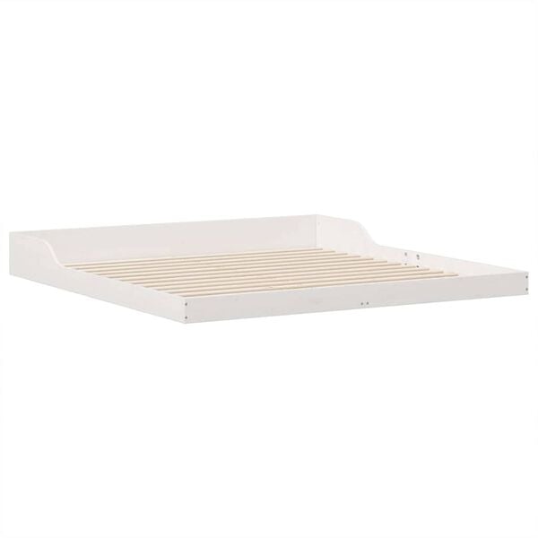 vidaXL Bed Frame White 200 x 200 cm Solid Pine Wood