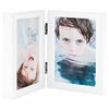 vidaXL Bifold Photo Frame | White | MDF, PS (polystyrene) | 10 x 15 cm