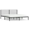 vidaXL Metal Bed Frame without Mattress with Headboard Black 180x200cm