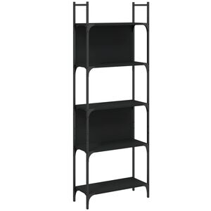 vidaXL Bookshelf Black 155.5x24x166.5 cm Engineered Wood