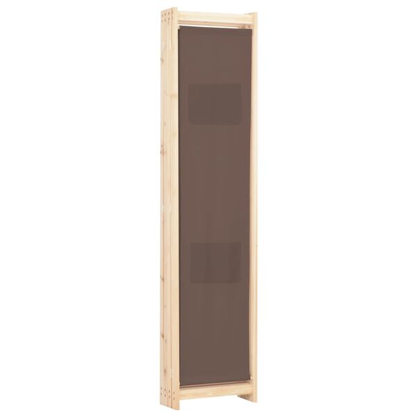vidaXL 4-Panel Room Divider Brown 160x170x4 cm Fabric