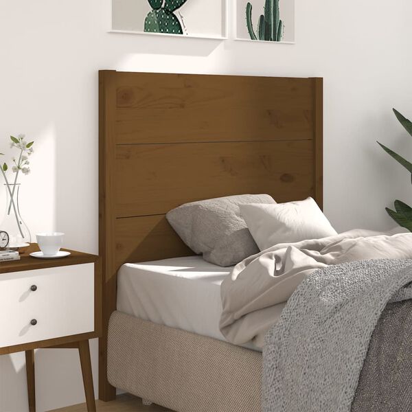 vidaXL Headboard Honey Brown 106x4x100 cm Solid Wood Pine