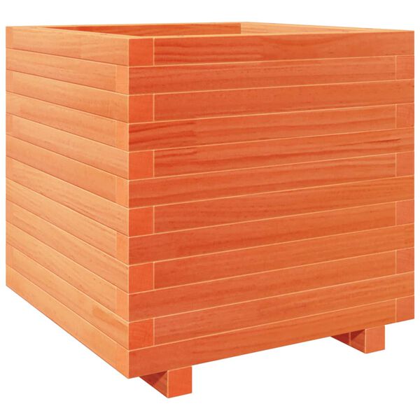 vidaXL Garden Planter Wax Brown 50x50x49.5 cm Solid Wood Pine