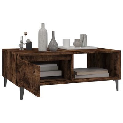 vidaXL Coffee Table Smoked Oak 90x60x35 cm Engineered Wood