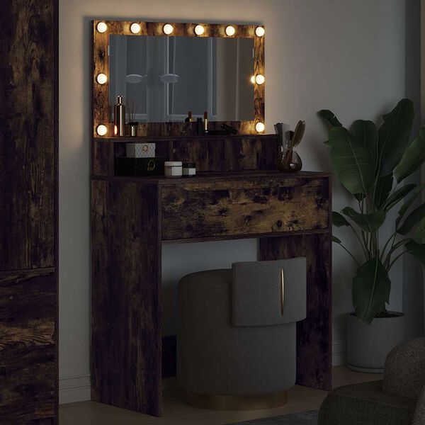 vidaXL Bedroom Dressing Tables Smoked Oak 80 x 39.6 x 135 cm