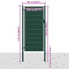 vidaXL Fence Gate PVC and Steel 100x124 cm Green