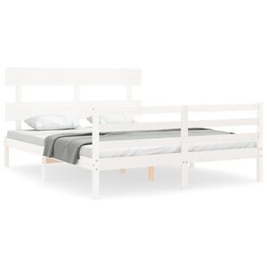vidaXL Bed Frame without Mattress White 160x200 cm Solid Wood