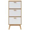 vidaXL Shoe Cabinet OLDEN White and Brown 55x35x120cm Solid Wood Pine