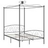 vidaXL Canopy Bed Frame without Mattress Grey Metal 120x200 cm