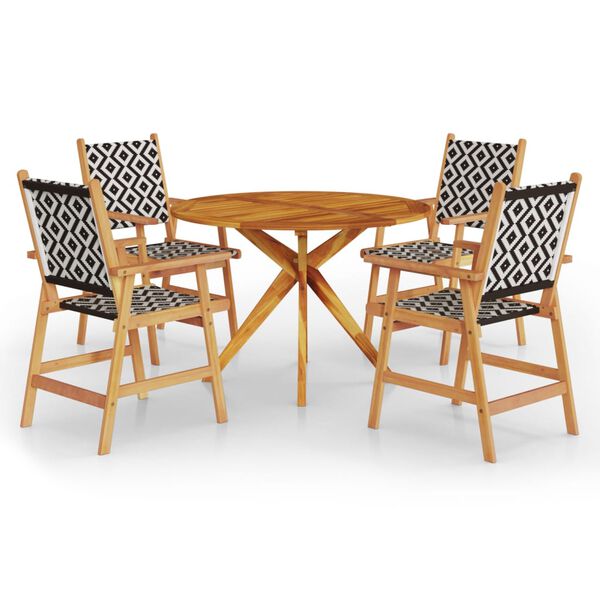vidaXL 5 Piece Garden Dining Set Solid Wood Acacia