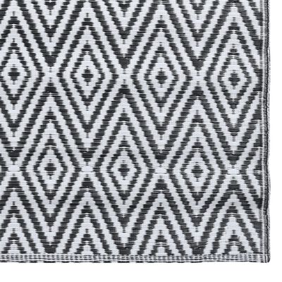 vidaXL Outdoor Carpet White and Black 190x290 cm PP