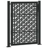 vidaXL Garden Gate Black 100x125 cm Steel Cross Design
