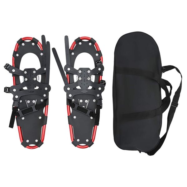 vidaXL 3 in 1 Snowshoes Red and Black 25 inches Aluminum and HDPE